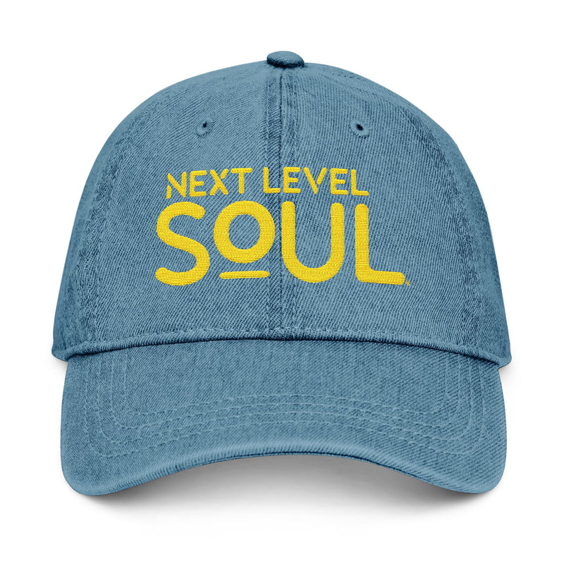 Load image into Gallery viewer, Next Level Soul Embroidered Denim Hat
